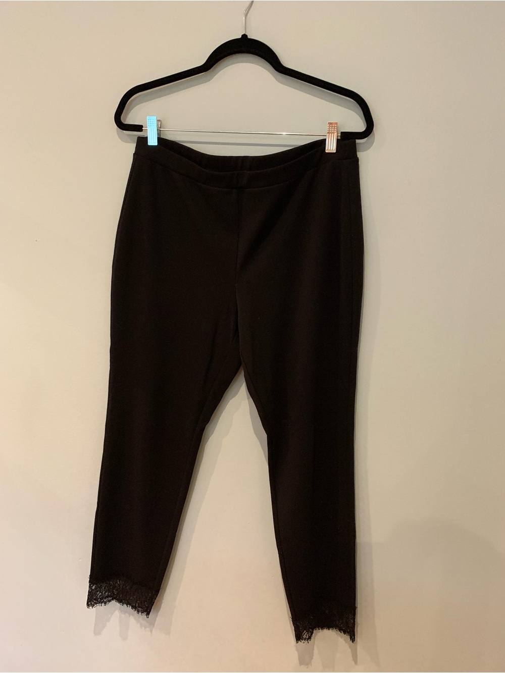 Michael Kors Black Lace-Hem Leggings